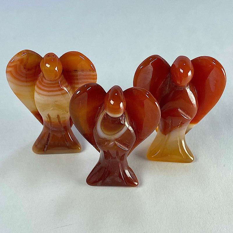 Polished Carnelian Angel Carvings || Confidence || Brazil-Nature's Treasures