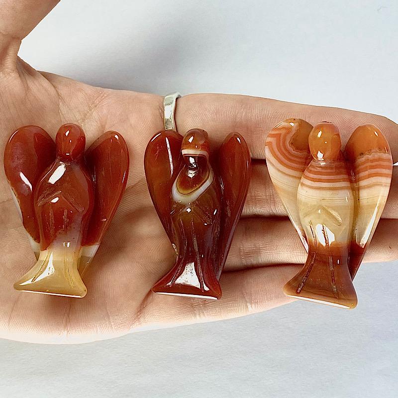 Polished Carnelian Angel Carvings || Confidence || Brazil-Nature's Treasures