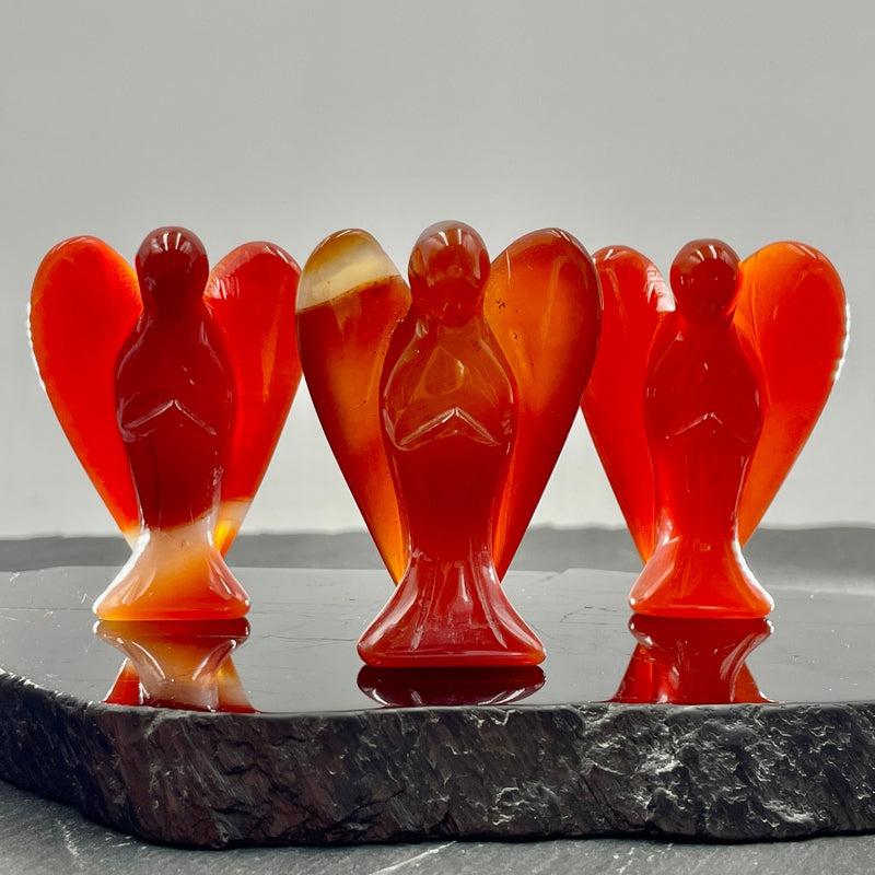 Polished Carnelian Angel Carvings || Confidence || Brazil-Nature's Treasures