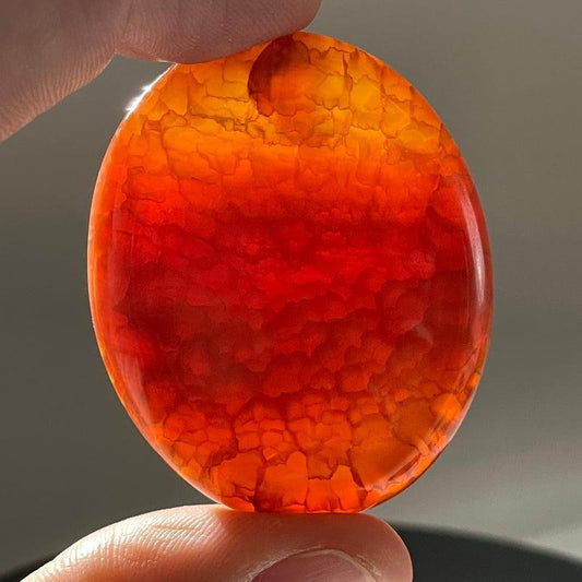 Polished Carnelian Fire Agate Worry Palm Stone || Grounding || Brazil-Nature's Treasures