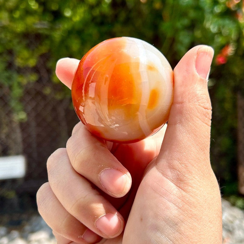 Polished Carnelian Sphere's || Creativity || Brazil-Nature's Treasures