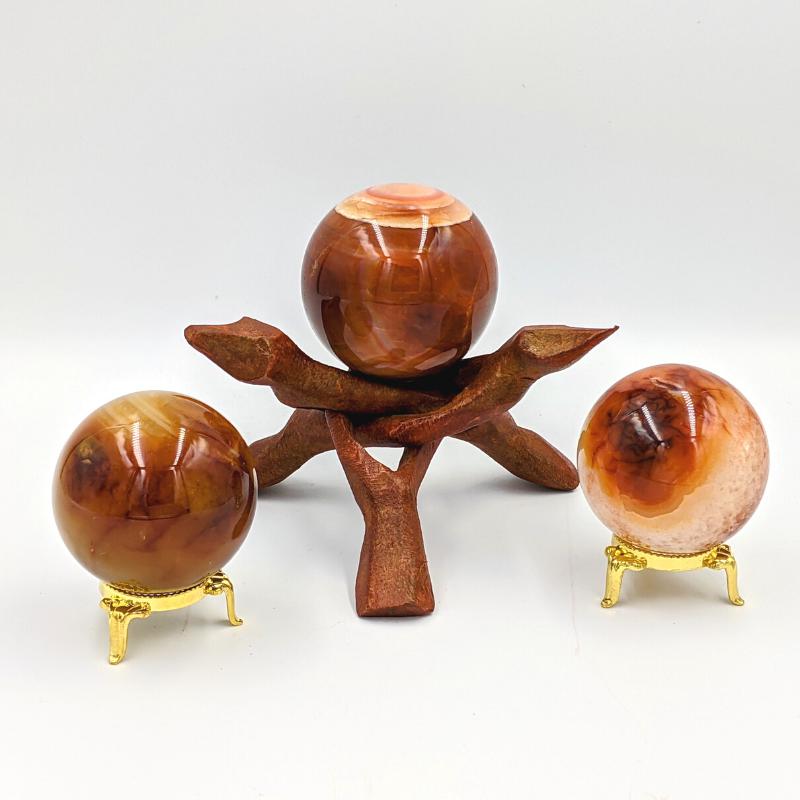 Polished Carnelian Sphere's || Creativity || Brazil-Nature's Treasures