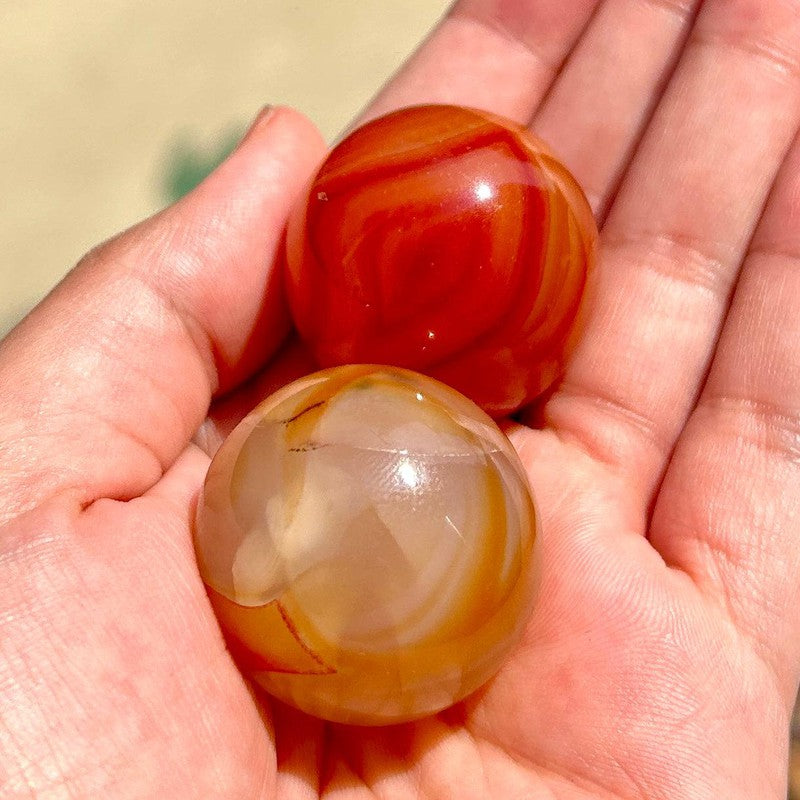 Polished Carnelian Sphere's || Creativity || Brazil-Nature's Treasures