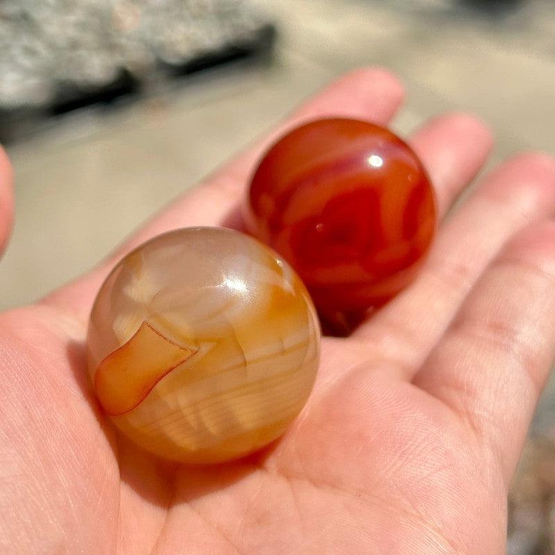 Polished Carnelian Sphere's || Creativity || Brazil-Nature's Treasures