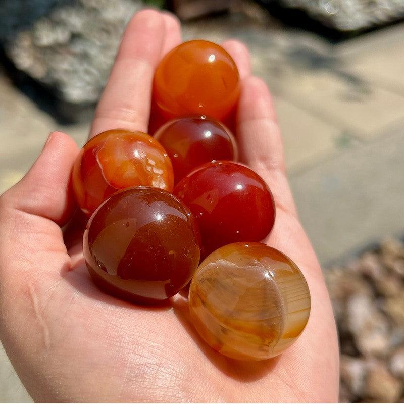 Polished Carnelian Sphere's || Creativity || Brazil-Nature's Treasures