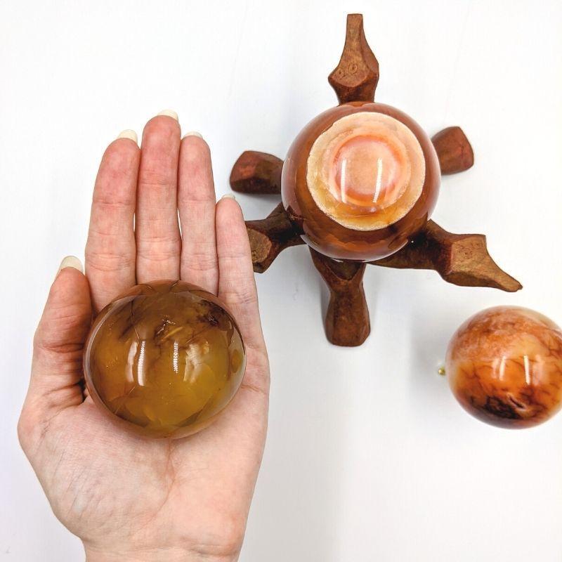 Polished Carnelian Sphere's || Creativity || Brazil-Nature's Treasures