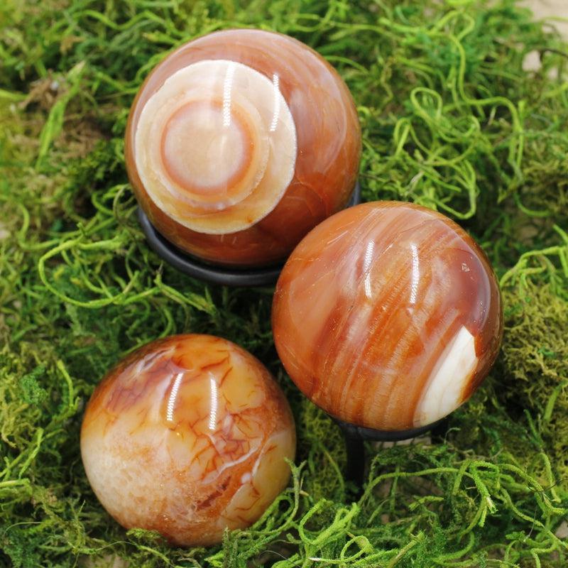 Polished Carnelian Sphere's || Creativity || Brazil-Nature's Treasures