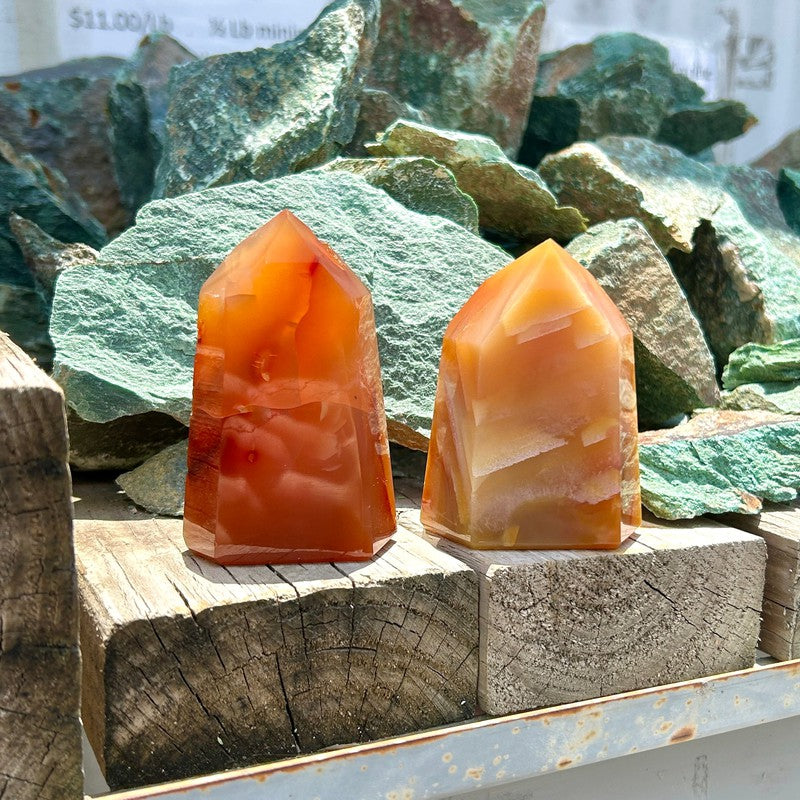 Polished Carnelian Tower Points || Creativity || Madagascar-Nature's Treasures