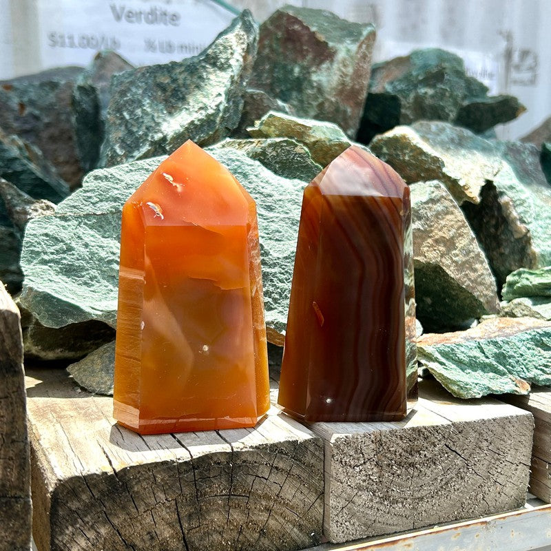 Polished Carnelian Tower Points || Creativity || Madagascar-Nature's Treasures