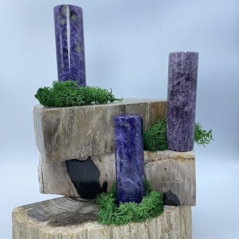 Polished Charoite Cylinder Rod Message Tools || Russia-Nature's Treasures