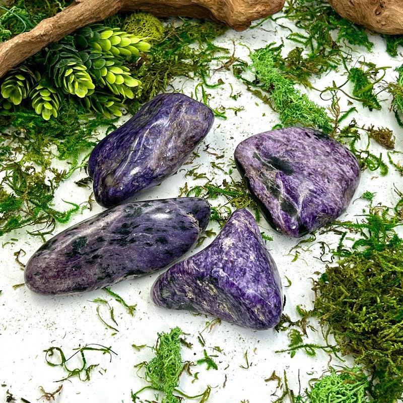Polished Charoite Gallet Palm stone || Russia-Nature's Treasures