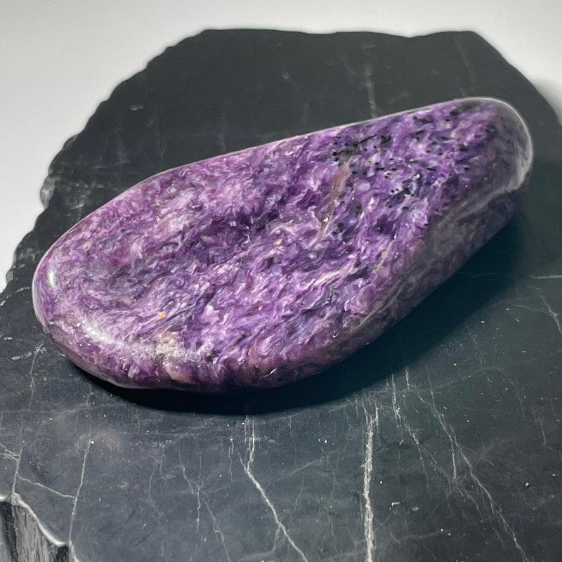 Polished Charoite Gallet Palm stone || Russia-Nature's Treasures