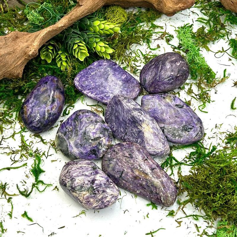 Polished Charoite Gallet Palm stone || Russia-Nature's Treasures