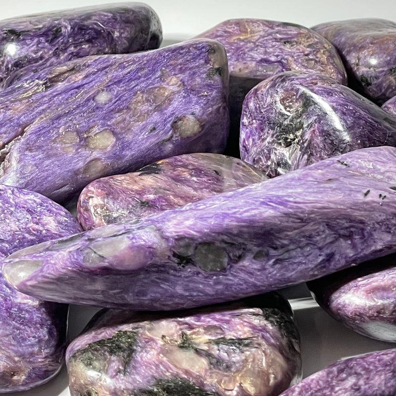 Polished Charoite Gallet Palm stone || Russia