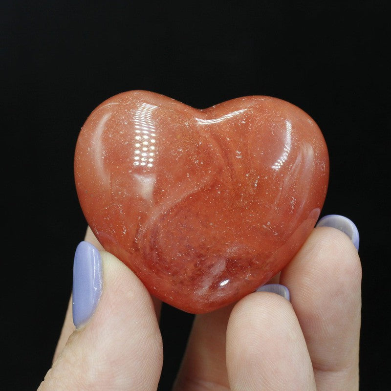 Polished Cherry Glass Pocket Hearts || USA-Nature's Treasures