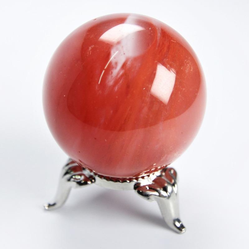 Polished Cherry Glass Sphere || 35 MM || China-Nature's Treasures