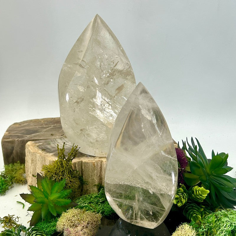 Polished Clear Quartz Flame Free Forms || Purification || Brazil-Nature's Treasures