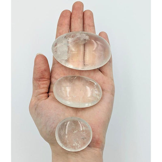 Polished Clear Quartz Palm Stones || Cleansing Aura || Madagascar-Nature's Treasures