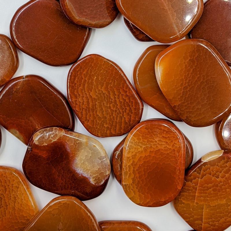 Polished Crab Carnelian Flat Palm Stones From China-Nature's Treasures