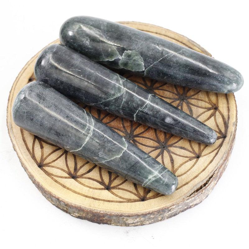 Polished Dark Green Jade Massage Tool || Emotional Healing || Pakistan-Nature's Treasures