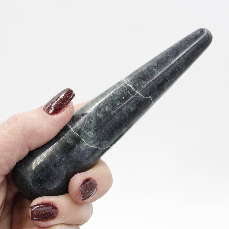 Polished Dark Green Jade Massage Tool || Emotional Healing || Pakistan-Nature's Treasures
