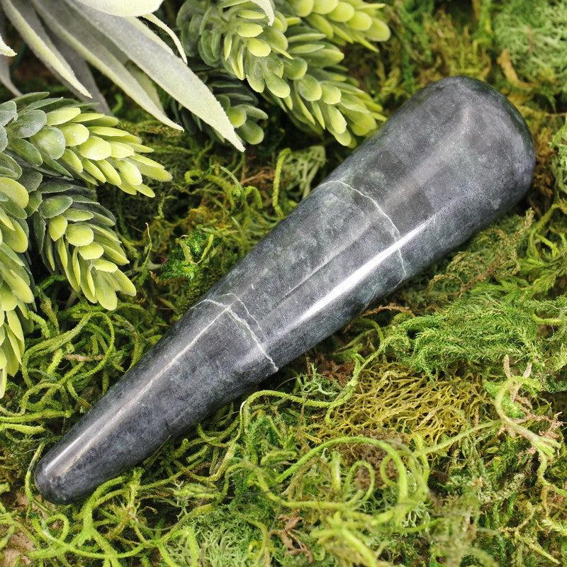 Polished Dark Green Jade Massage Tool || Emotional Healing || Pakistan-Nature's Treasures