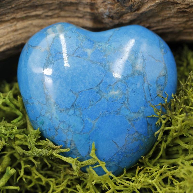 Polished Dyed Howlite Pocket Hearts || Awareness, Stress, Calmness || Canada-Nature's Treasures