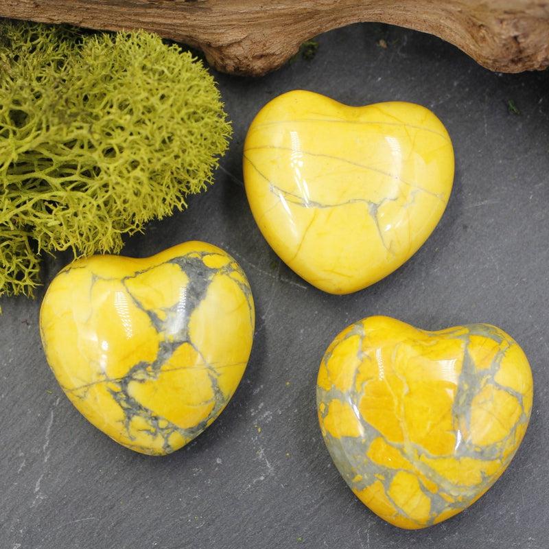 Polished Dyed Howlite Pocket Hearts || Awareness, Stress, Calmness || Canada-Nature's Treasures