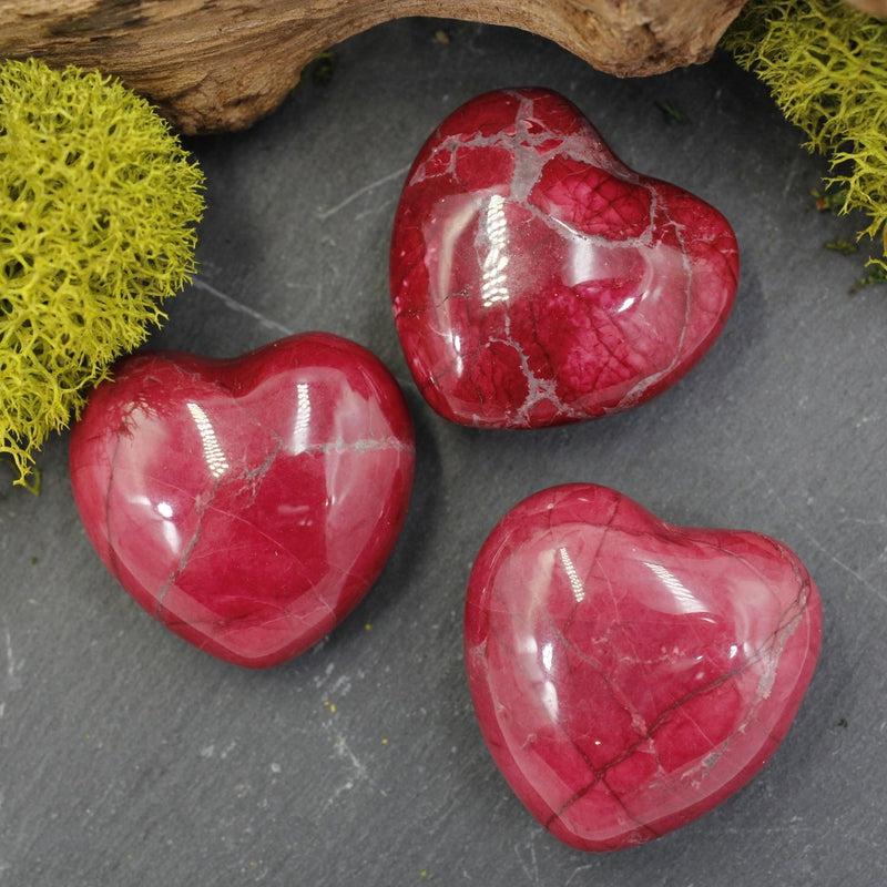 Polished Dyed Howlite Pocket Hearts || Awareness, Stress, Calmness || Canada-Nature's Treasures