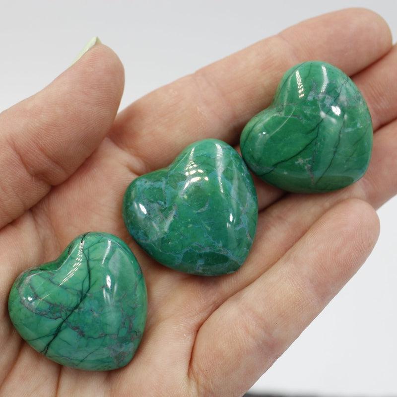 Polished Dyed Howlite Pocket Hearts || Awareness, Stress, Calmness || Canada-Nature's Treasures