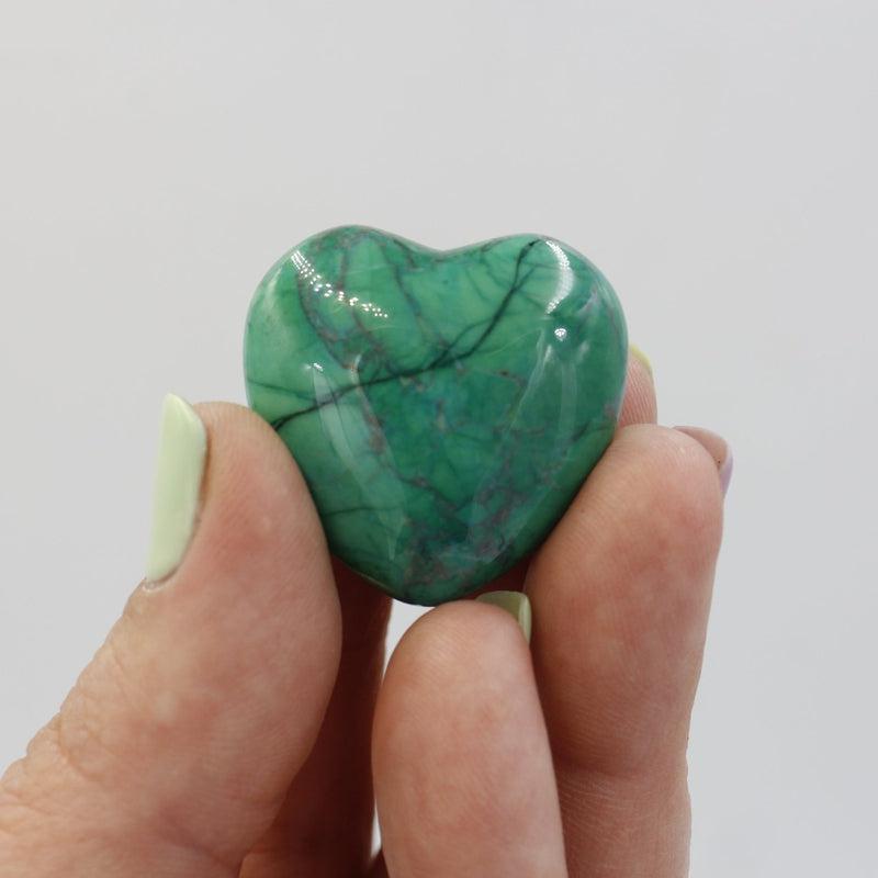 Polished Dyed Howlite Pocket Hearts || Awareness, Stress, Calmness || Canada-Nature's Treasures