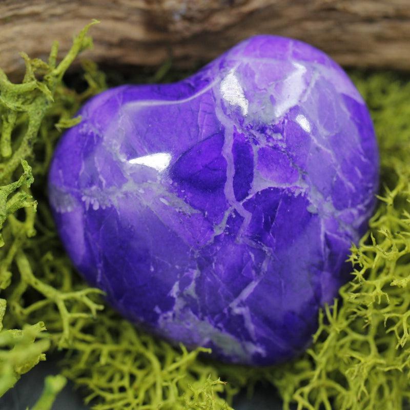 Polished Dyed Howlite Pocket Hearts || Awareness, Stress, Calmness || Canada-Nature's Treasures