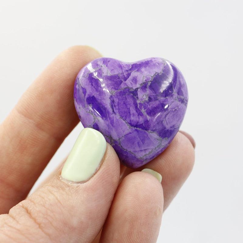 Polished Dyed Howlite Pocket Hearts || Awareness, Stress, Calmness || Canada-Nature's Treasures