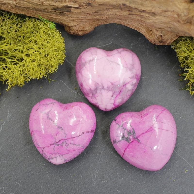 Polished Dyed Howlite Pocket Hearts || Awareness, Stress, Calmness || Canada-Nature's Treasures