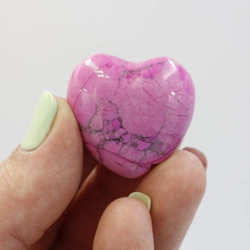 Polished Dyed Howlite Pocket Hearts || Awareness, Stress, Calmness || Canada-Nature's Treasures