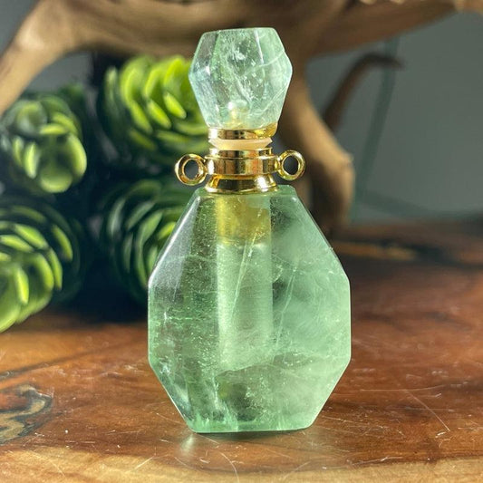 Polished Gemstone Perfume Bottle Necklaces || Aroma Oil Bottles-Nature's Treasures
