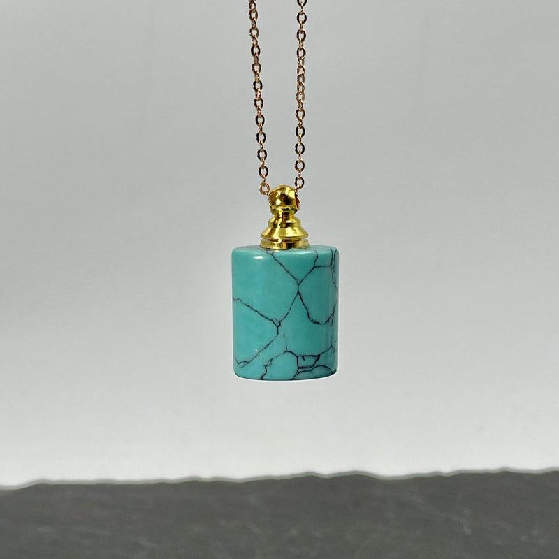 Polished Gemstone Perfume Oil Bottle Necklace || Aroma Oil Bottles || Brazil-Nature's Treasures