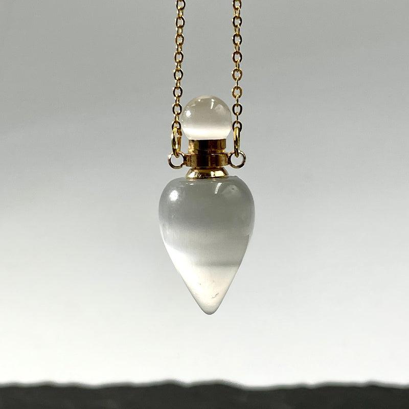 Polished Gemstone Perfume Oil Bottle Necklace || Aroma Oil Bottles || Brazil-Nature's Treasures
