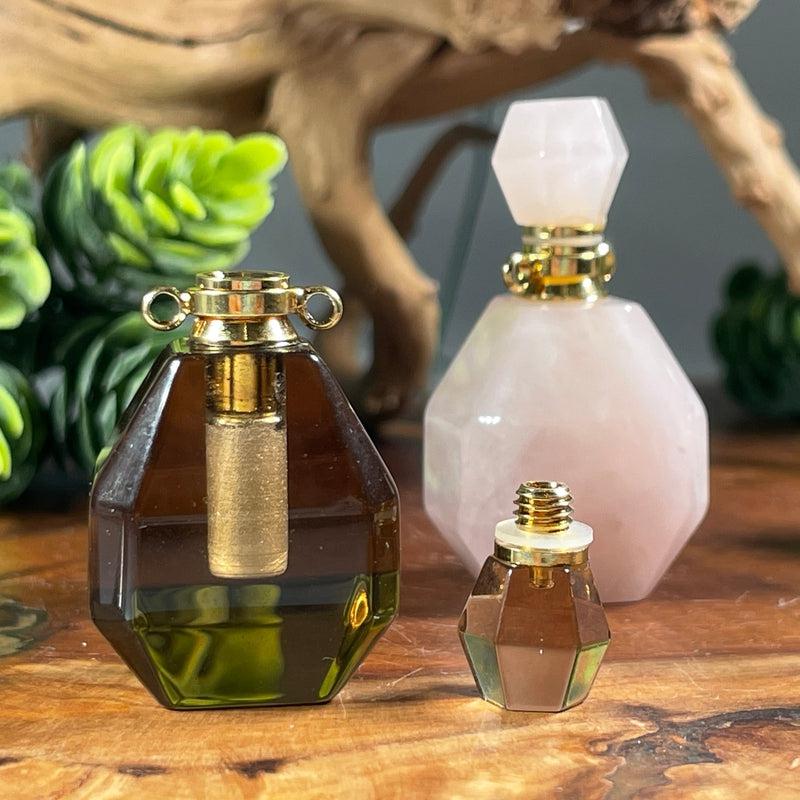 Polished Gemstone Perfume Oil Bottle Necklace || Aroma Oil Bottles || Brazil-Nature's Treasures