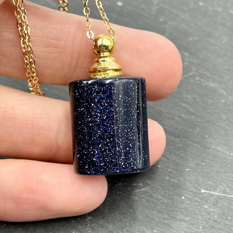 Polished Gemstone Perfume Oil Bottle Necklace || Aroma Oil Bottles || Brazil-Nature's Treasures