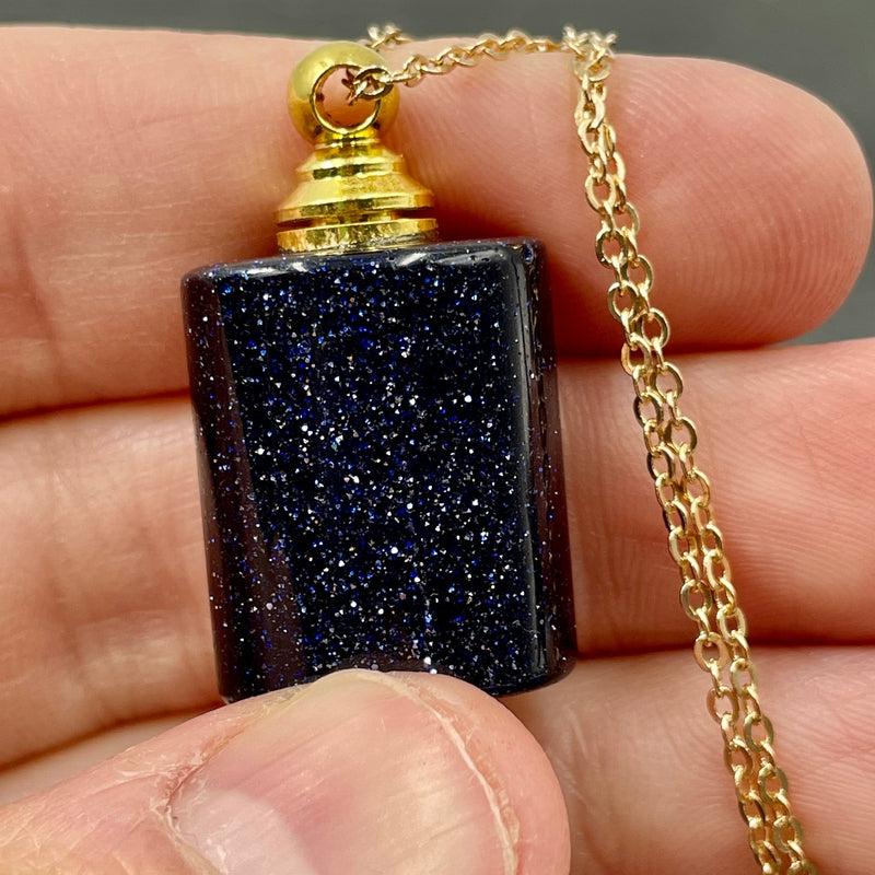 Polished Gemstone Perfume Oil Bottle Necklace || Aroma Oil Bottles || Brazil-Nature's Treasures