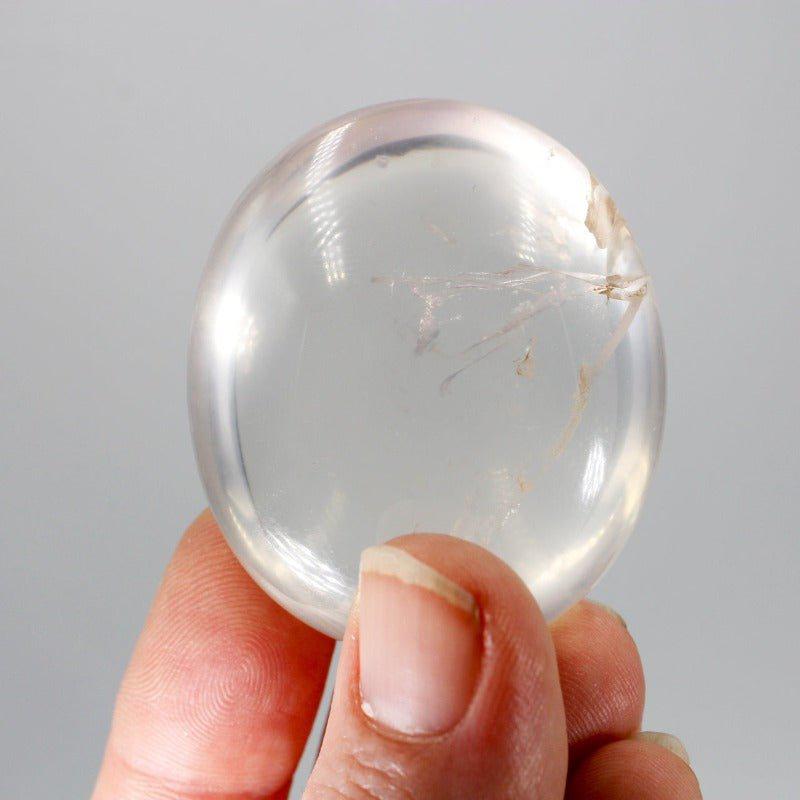 Polished Girasol Quartz Palm Stones || Aura Protection || Madagascar-Nature's Treasures