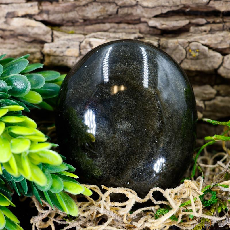 Polished Gold Sheen Obsidian Palm Stones || Trunk Show 2024-Nature's Treasures