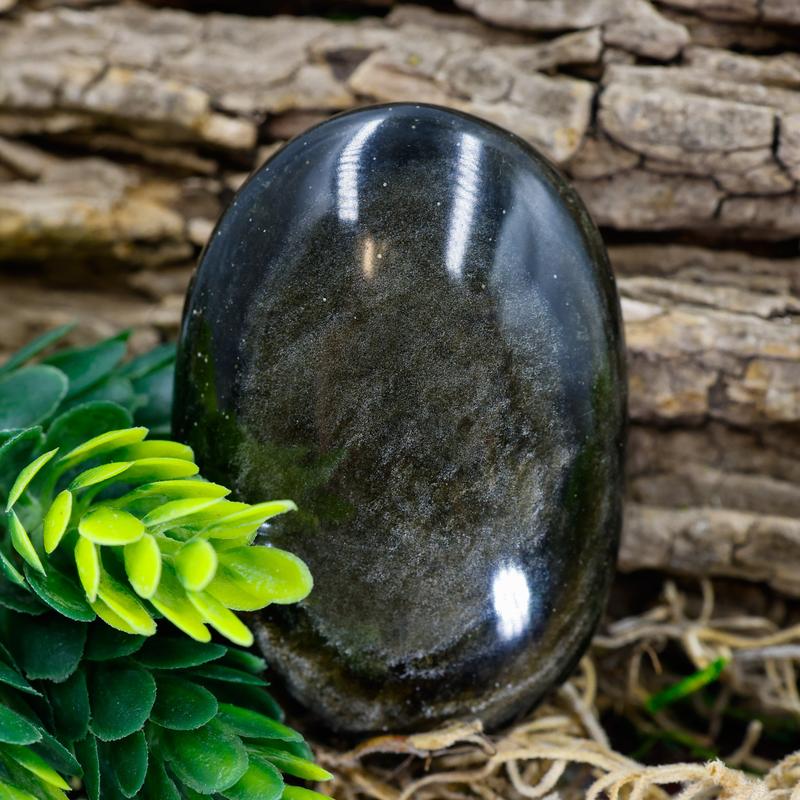 Polished Gold Sheen Obsidian Palm Stones || Trunk Show 2024-Nature's Treasures