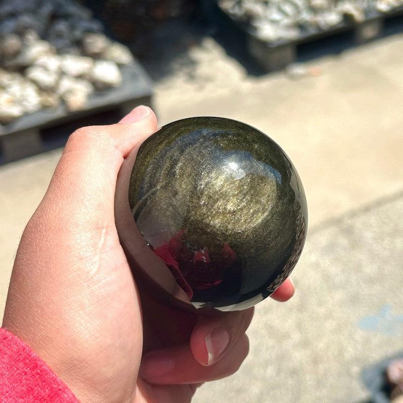 Polished Gold Sheen Obsidian Spheres || Protection || Mexico-Nature's Treasures