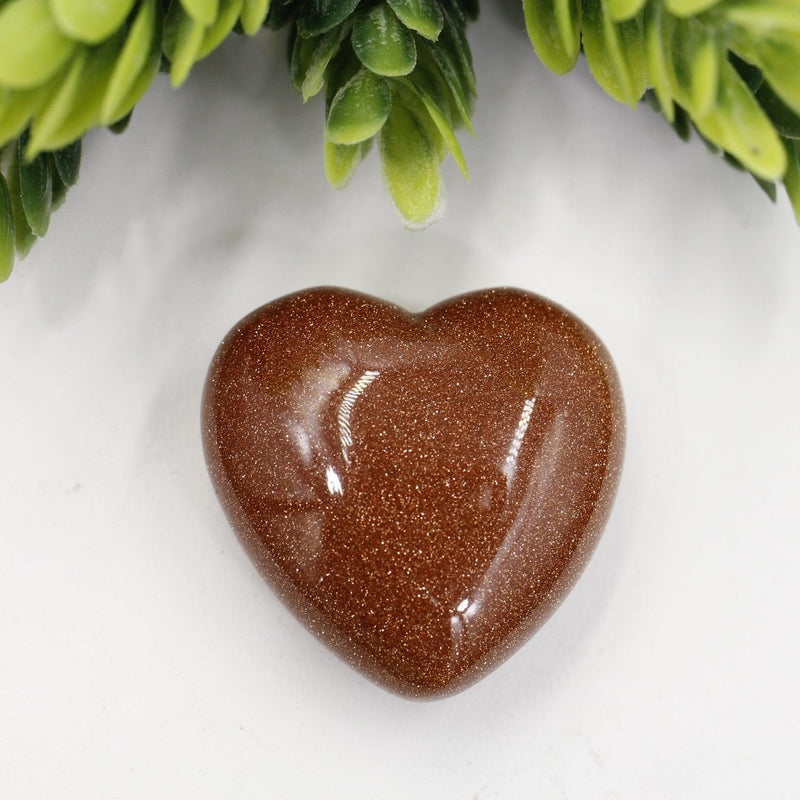 Polished Goldstone Pocket Hearts || Grounding, Self-Reflection || China-Nature's Treasures