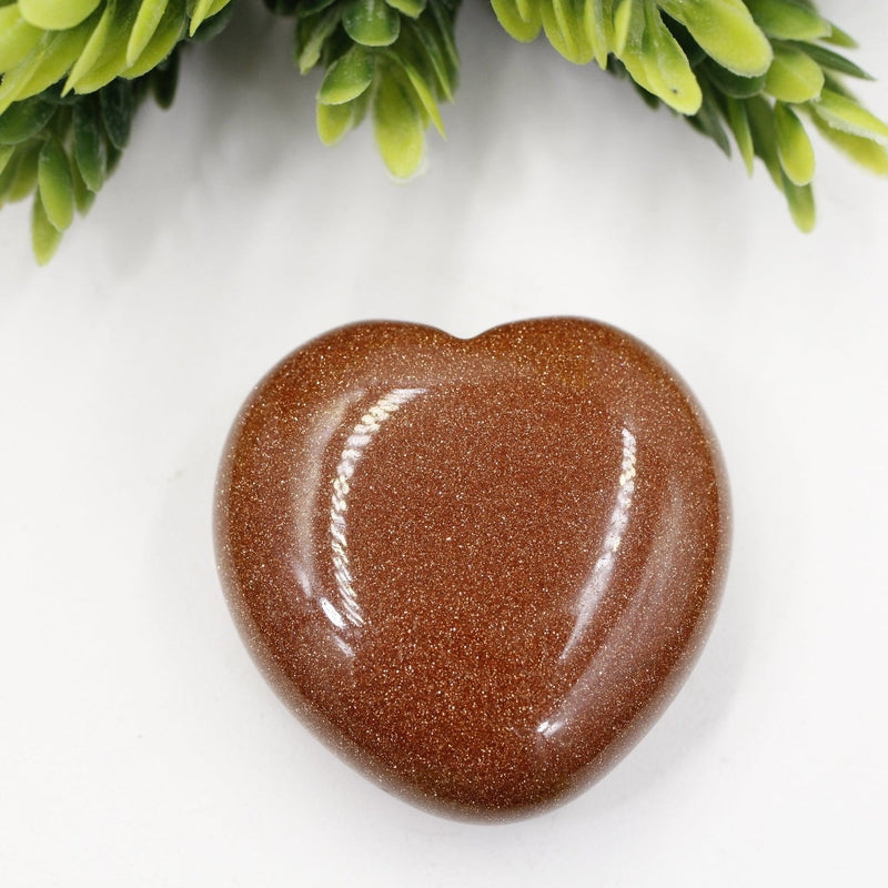 Polished Goldstone Pocket Hearts || Grounding, Self-Reflection || China-Nature's Treasures