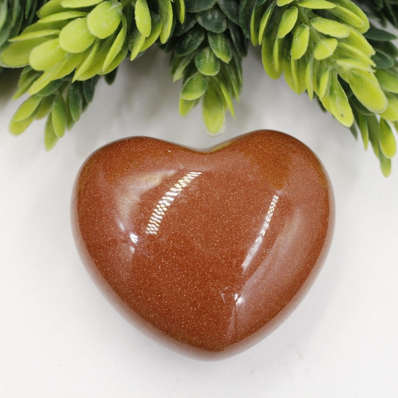 Polished Goldstone Pocket Hearts || Grounding, Self-Reflection || China-Nature's Treasures