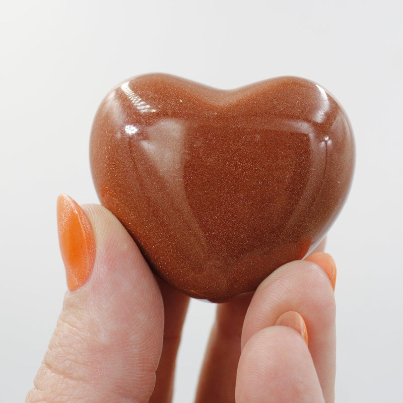 Polished Goldstone Pocket Hearts || Grounding, Self-Reflection || China-Nature's Treasures