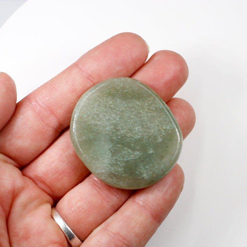 Polished Green Aventurine Large Flat Palm Stones || India-Nature's Treasures